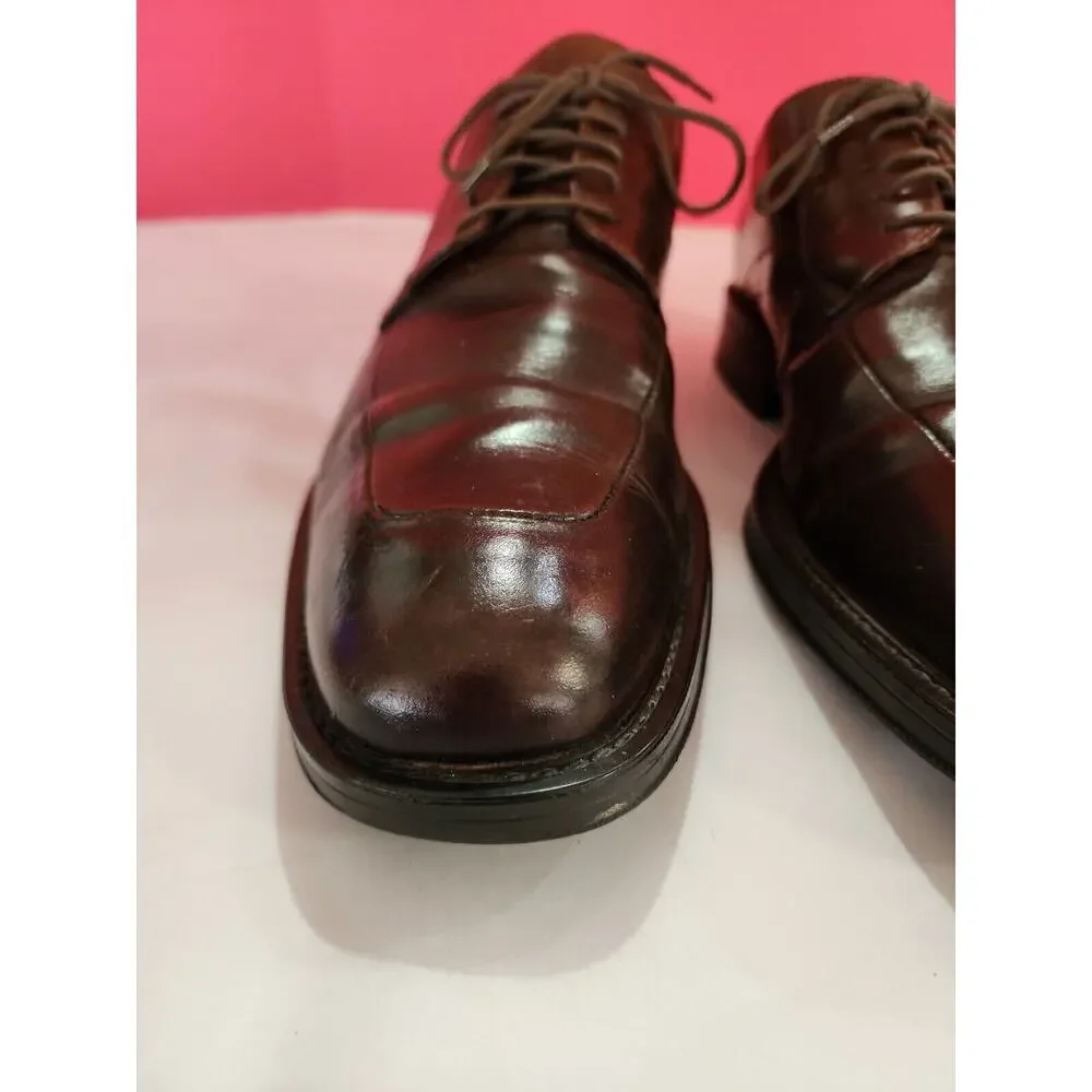 Johnston And Murphy Men's 10 M Handcrafted Italy Leather Oxford brown Shoes